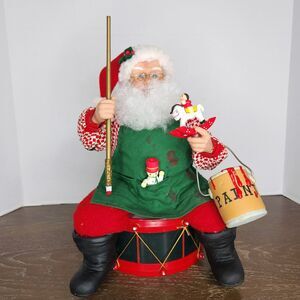 Vintage 1995 Animated Painting Santa Painting Toys Holiday Creations with Box